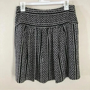 Madewell Silk Skyline Black and White Skirt with Side Zipper Size 4